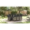 vidaXL Garten Essgruppe mit Kissen 9 pcs Grau Poly Rattan