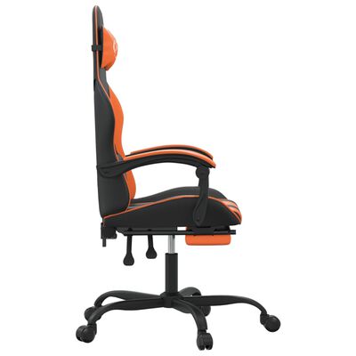 vidaXL Gaming-Stuhl mit Fußstütze Drehbar Schwarz & Orange Kunstleder