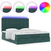 vidaXL Ottoman-Bett mit Matratzen & LEDs Dunkelgr&uuml;n 180x200 cm Samt