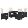 vidaXL Garten Essgruppe 5 pcs Schwarz Poly-Rattan