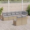 vidaXL Sofa Set mit Kissen 8 pcs Beige Poly Rattan