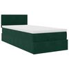 vidaXL Ottoman-Bett mit Matratze Dunkelgr&uuml;n 90x190 cm Samt