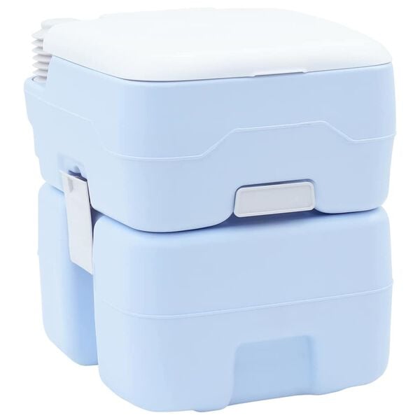 vidaXL Camping-Toilette Helles Blau und Wei&szlig; 41,5 x 36,5 x 42 cm