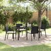 vidaXL Garten Essgruppe 5 pcs Schwarz Pulverbeschichteter Stahl