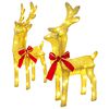vidaXL 3D Weihnachtsrentier LOVIISA 2 stk. 80 LEDs Warmes Wei&szlig;