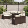 vidaXL Garten-Sofa-Set mit Speicher 9 pcs Braun Poly Rattan