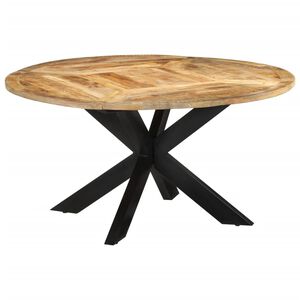 vidaXL Esstisch &Oslash;150x76 cm Massives Raues Mangoholz