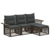 vidaXL Gartensofa-set 4 stk. 4-Sitzer Grau Poly-Rattan