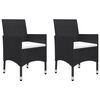 vidaXL 3-tlg. Bistro-Set Poly Rattan und Hartglas Schwarz