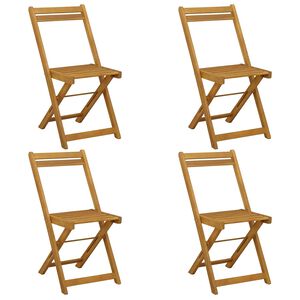 vidaXL Klappbare Gartenst&uuml;hle 4 pcs Natur 40 x 53 x 80 cm