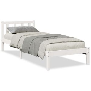 vidaXL Massivholzbett Extra Lang ohne Matratze Wei&szlig; 80x210 Kiefernholz