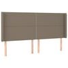vidaXL Boxspringbett mit Matratze & LED Taupe 180x200 cm Stoff