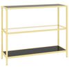 vidaXL Regal Schwarz und Transparent 100x36x90 cm Geh&auml;rtetes Glas