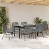 vidaXL Garten Essgruppe mit Kissen 7 pcs Grau Poly-Rattan