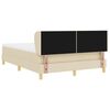 vidaXL Boxspringbett mit Matratze Creme 160 x 200 cm Stoff