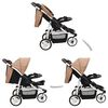 vidaXL 3-Rad-Kinderwagen Taupe und Schwarz