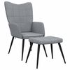 vidaXL Relaxsessel mit Hocker Hellgrau Stoff