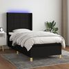 vidaXL Boxspringbett mit Matratze & LED Schwarz 80x200 cm Stoff