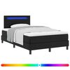 vidaXL Boxspringbett mit Kopfteil Schwarz 120 x 190 cm Kunstleder