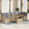 vidaXL Garten-Sofa-Set mit Speicher 8 pcs Beige Poly Rattan