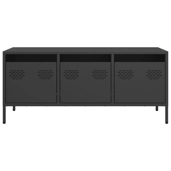 vidaXL TV-Schrank Schwarz 101,5x39x43,5 cm Kaltgewalzter Stahl