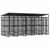 vidaXL Outdoor-Hundezwinger mit Dach Stahl 9,22 m&sup2;