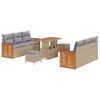 vidaXL Gartensofa-set 9 Stk. 8-Sitzanzahl Beige und Hellgrau