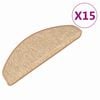 vidaXL Stufenmatten 15 Stk. 65x21x4 cm Hellbraun Halbrund Gro&szlig;