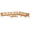 vidaXL Sofa Set mit Kissen Uni 6 pcs Taupe Massivholz Akazie