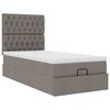 vidaXL Ottoman-Bett mit Matratze & LEDs Taupe 90x190 cm Stoff