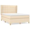 vidaXL Boxspringbett mit Matratze Creme 140x190 cm Stoff