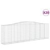 vidaXL Gabionen mit Hochbogen 20 Stk 400x50x120/140cm Verzinktes Eisen