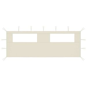 vidaXL Pavillon-Seitenwand mit Fenstern 6x2 m Creme