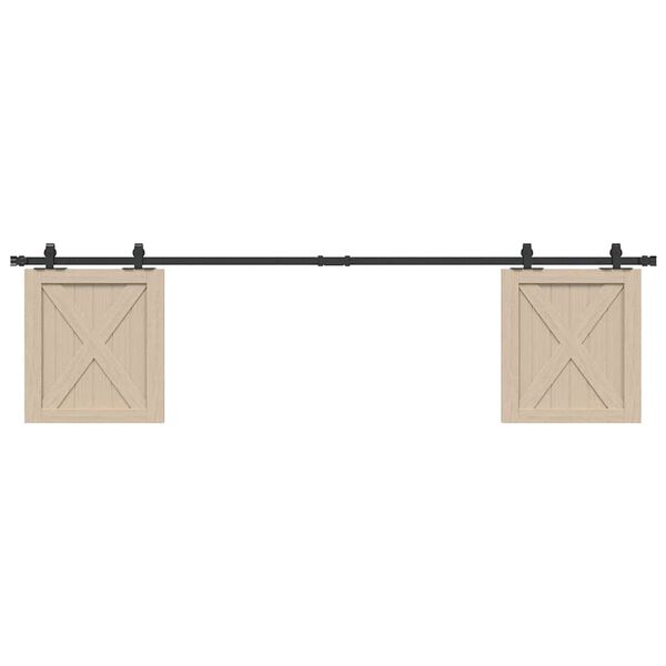 vidaXL Schiebet&uuml;rbeschlag Set f&uuml;r Schrankt&uuml;ren 200 cm Karbonstahl