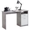 FMD Schreibtisch mit 1 Schublade 123&times;50&times;76,5 cm Betongrau und Wei&szlig;