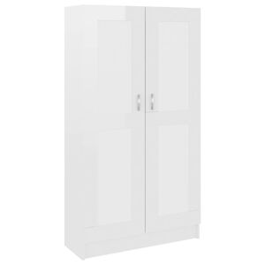 vidaXL B&uuml;cherschrank Hochglanz-Wei&szlig; 82,5x30,5x150 cm Holzwerkstoff