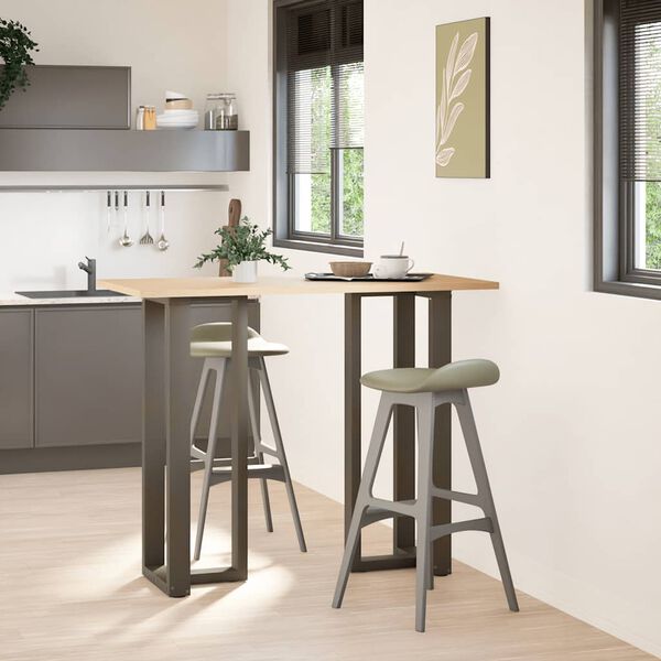 vidaXL Bartischbeine T-Form 2 Stk. Naturstahl 50x35x(110-111) cm Stahl