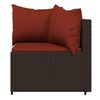 vidaXL Garten-Ecksofas mit Kissen 2 Stk. Braun Poly Rattan