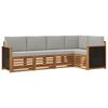 vidaXL Ecksofa Set mit Kissen 4 pcs Nat&uuml;rlich und Hellgrau