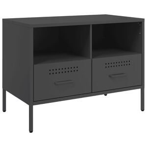 vidaXL TV-Schrank Schwarz 68x39x50,5 cm Stahl