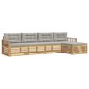 vidaXL Outdoor-Sofagarnitur 5 stk. Wei&szlig; und Hellgrau Polyester