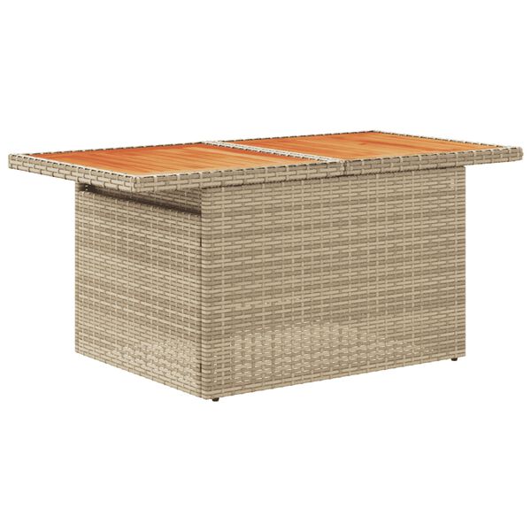 vidaXL 10-tlg. Garten-Sofagarnitur mit Kissen Beige Poly Rattan