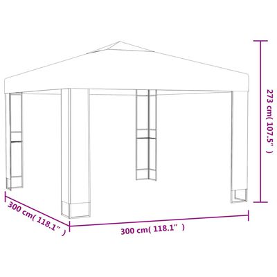 vidaXL Pavillon mit Doppeldach 3 x 3 m Anthrazit