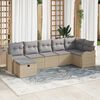 vidaXL Sofa Set mit Kissen 7 pcs Beige und Hellgrau Poly-Rattan