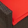 vidaXL Gartensofa 5-Sitzer mit Kissen Braun Poly Rattan