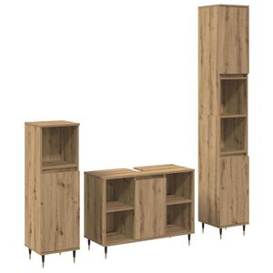 vidaXL Badezimmerm&ouml;bel-Set 3 stk. Artisan-Eiche 30 x 30 x 180 cm