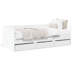 vidaXL Tagesbett mit Schubladen ohne Matratze Wei&szlig; 100x200 cm