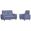 vidaXL Sofa-Set 2 pcs Jeans blau Stoff