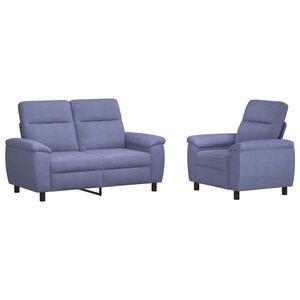 vidaXL Sofa-Set 2 pcs Jeans blau Stoff