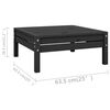 vidaXL 14-tlg. Garten-Lounge-Set Massivholz Kiefer Schwarz